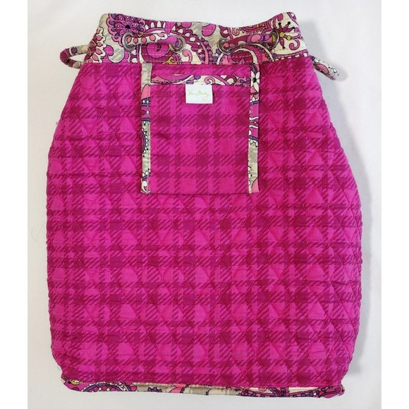Vera Bradley Large Backpack, Drawstring in Paisley Meets Plaid EUC Pink Tan main image 7